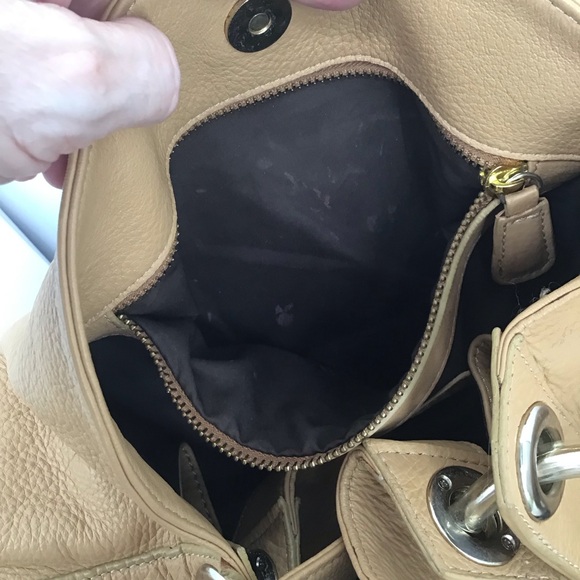 MARNI Leather Hobo Style Shoulder Bag Gold Hardware Luxury Camel - Picture 13 of 13